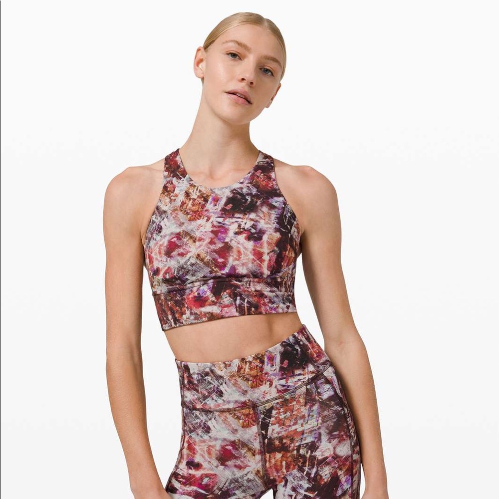 Lululemon Wunder Train Long-Line Bra Urbantricity Multi Size 4 New